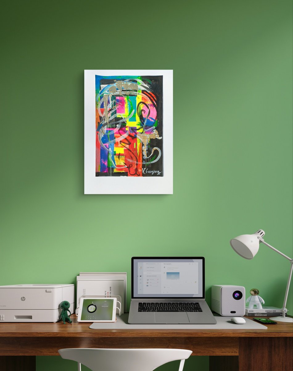 Abstract Acrylic Painting By Vanya Georgieva, 12 X 18", Abstract 1, Original Artwork