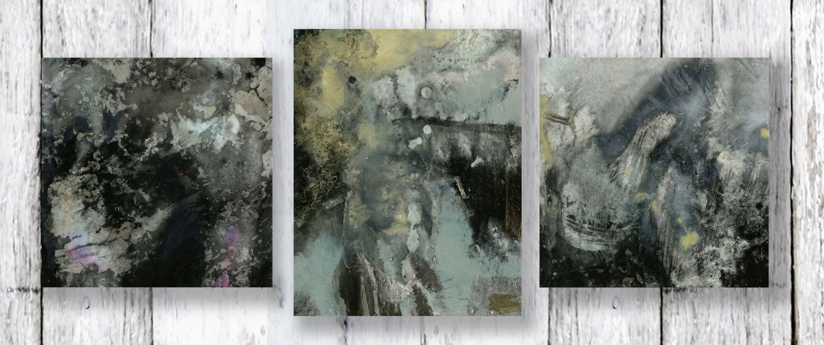 Abstract Painting By Kathy Morton Stanion, 12 X 5", Into The Mystic Col. 4, Original Artwork