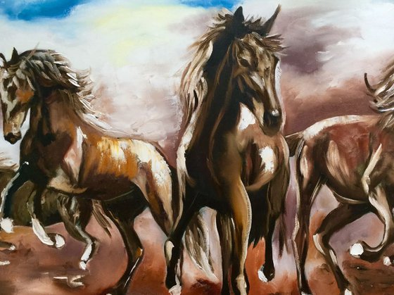 Galloping horses