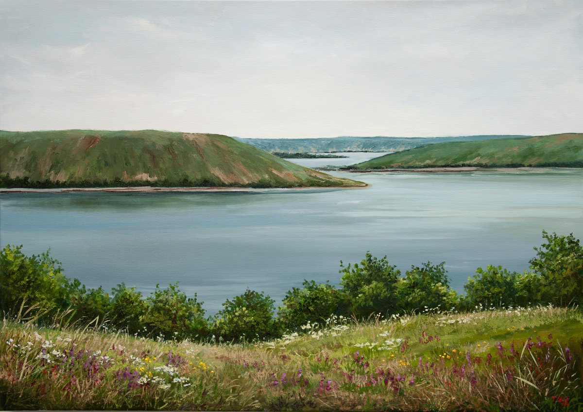 River landscape Oil painting by Tetiana Vysochynska