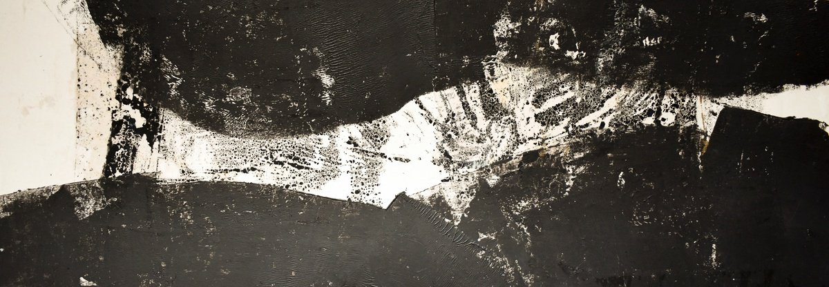 Abstract Landscape Oil Painting By Elizabeth Anne Fox, 24 X 8, Black River 3, Original Artwork