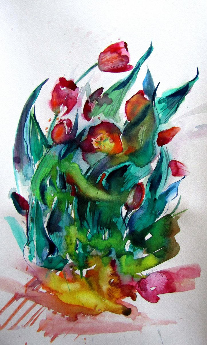 Tulips in the garden by Kovacs Anna Brigitta