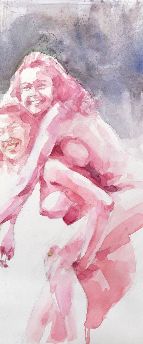 Double fantasy in pink by Goran Žigolić Watercolors