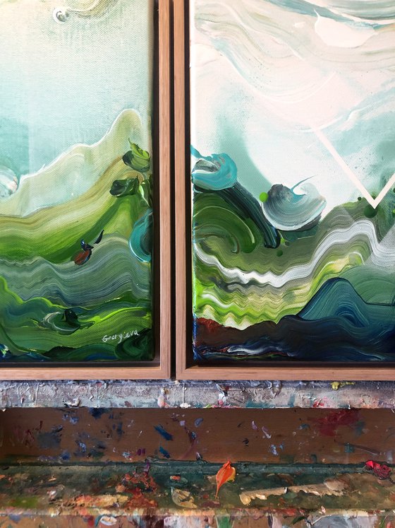 'Country no.44' diptych - FRAMED