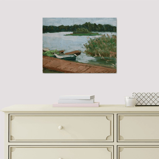 Beautiful Lake. Lilaste /  ORIGINAL PAINTING