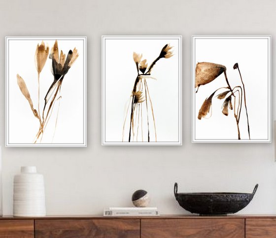 Set of 3 Botanical Artworks.