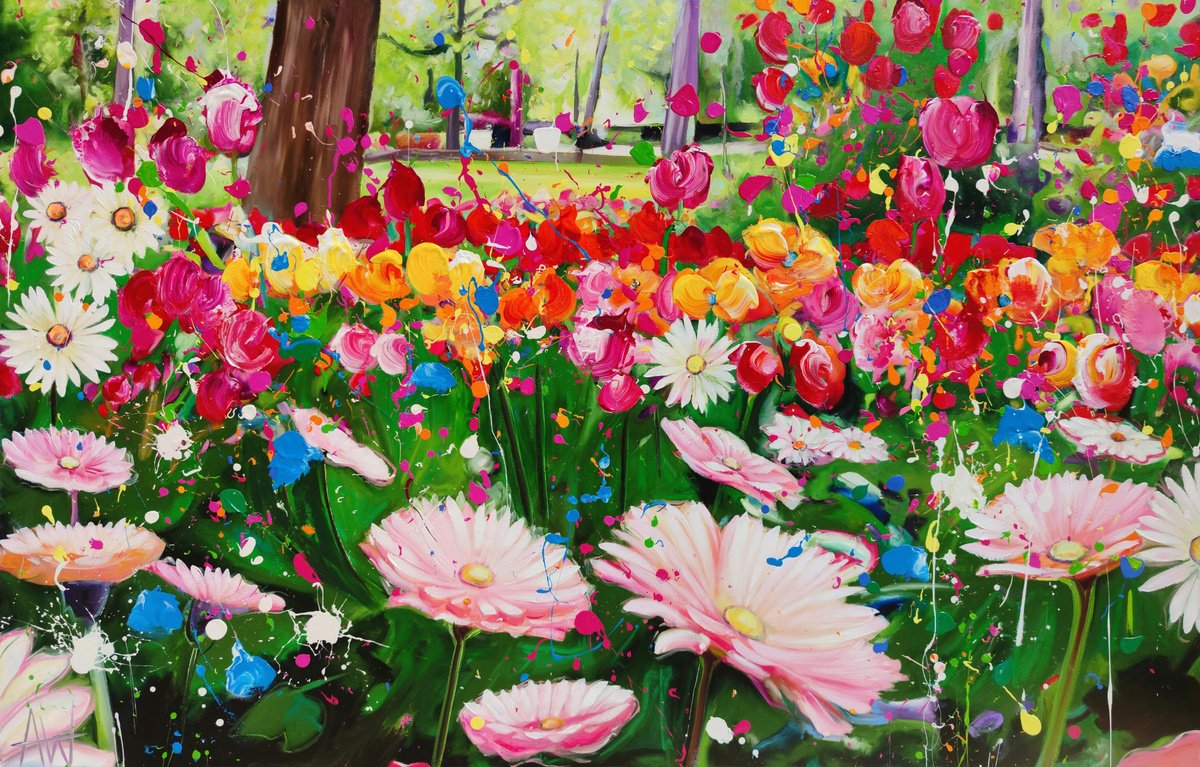 That Sunny Afternoon In The Park By Angie Wright, 67 X 43, Artwork For Sale On Artfinder