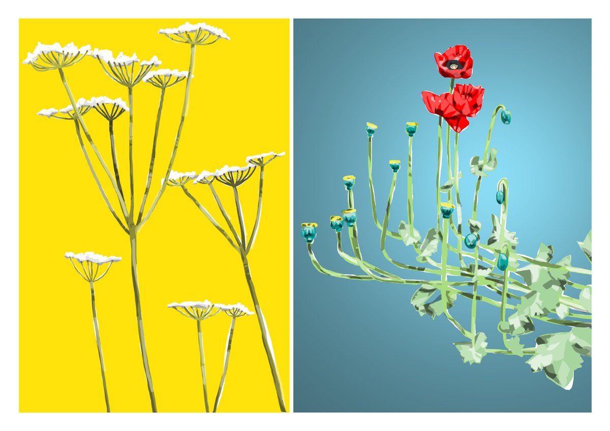 Illustrative Botanical Giclee Print By Nick Sellers, 17 X 12", Summer Daze, Original Artwork