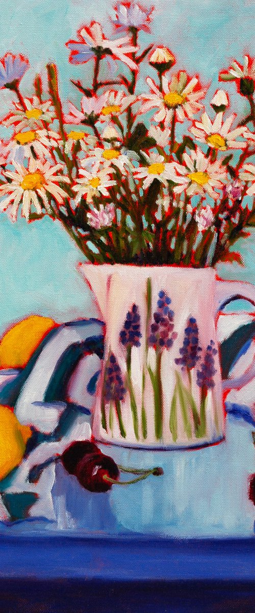 Camomiles, Lemons and Cherries by Liudmila Pisliakova