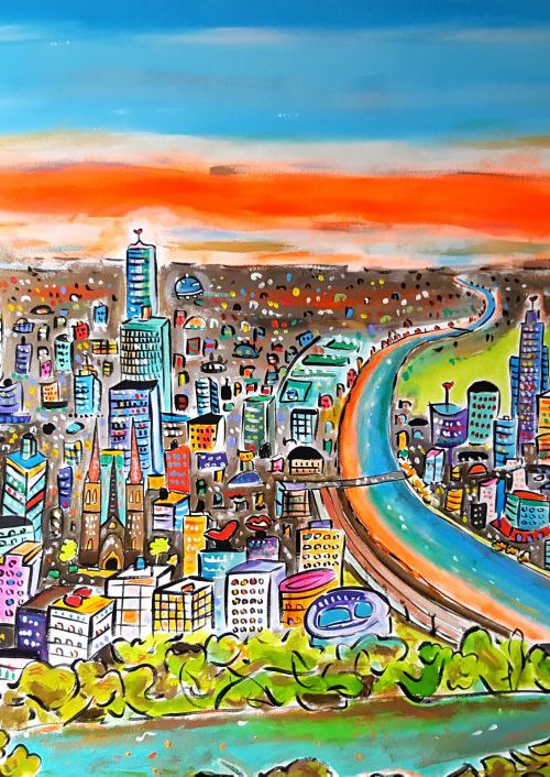 Futuristic Melbourne - (Commission ) by Maria Luisa  Azzini