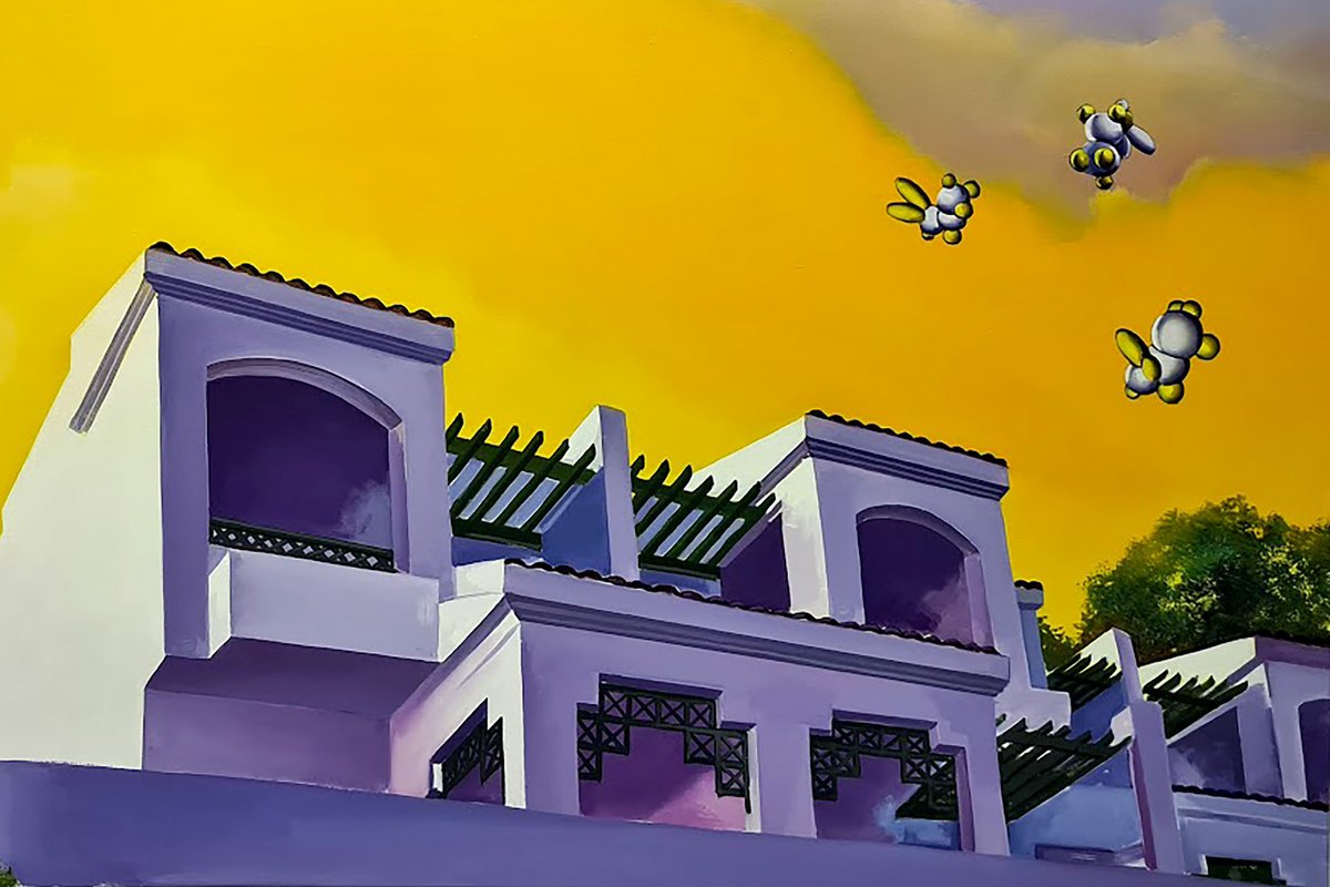 Urban And Pop Cityscapes Giclee Print By Igor Konovalov, 28 X 20, The Sky Is Silent, Original Artwork