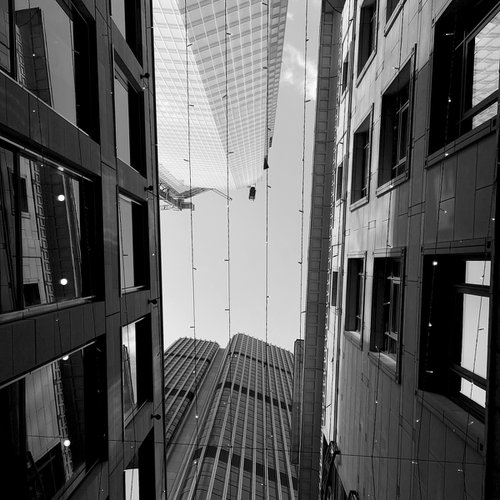 Light The Sky - London Architecture Photography Print in Black And White, 12x12 Inches, C-Type, Unframed by Amadeus Long