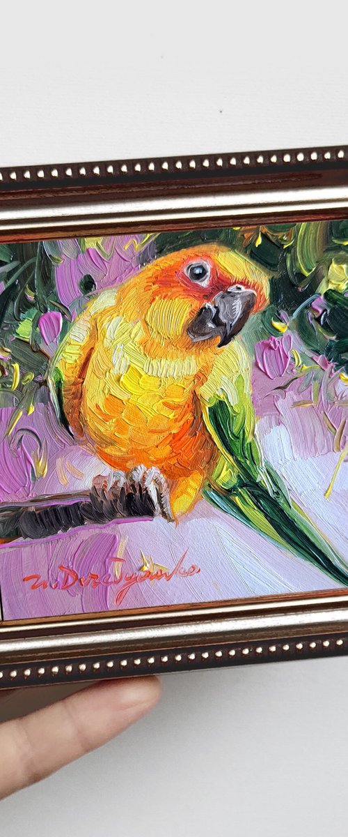Parrot bird painting by Nataly Derevyanko