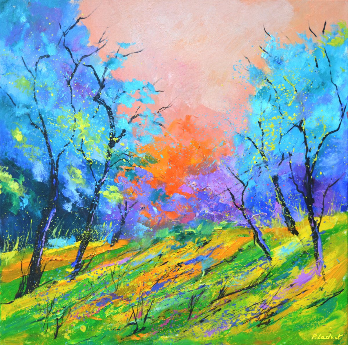 Full Summer Sunset By Pol Henry Ledent, 28 X 28, Artwork For Sale On Artfinder