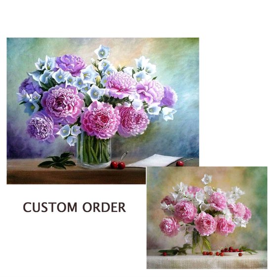 Peonies. Commission Bouquet of peonies