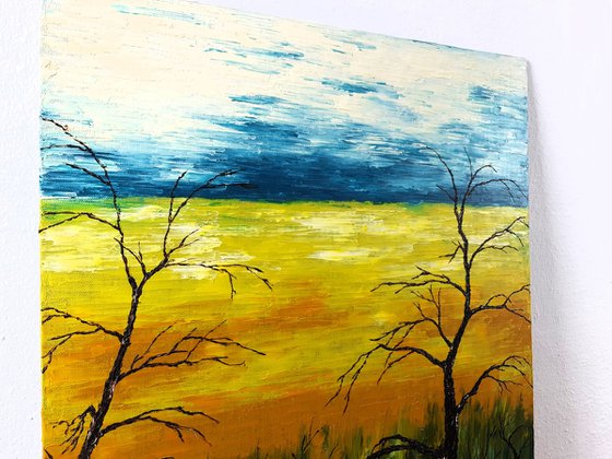 Trees near the field