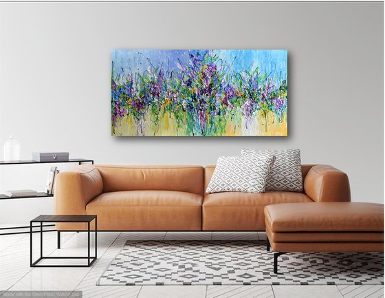 Summer Breeze - Abstract Wildflower Meadow, Palette Knife Art