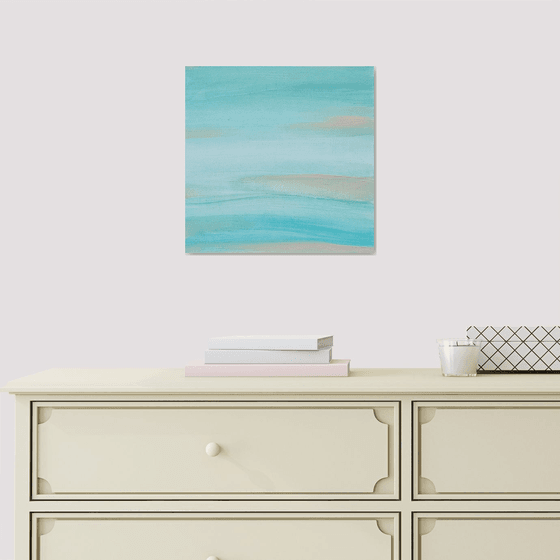 Soft seaside abstract tide vibe in aqua blue