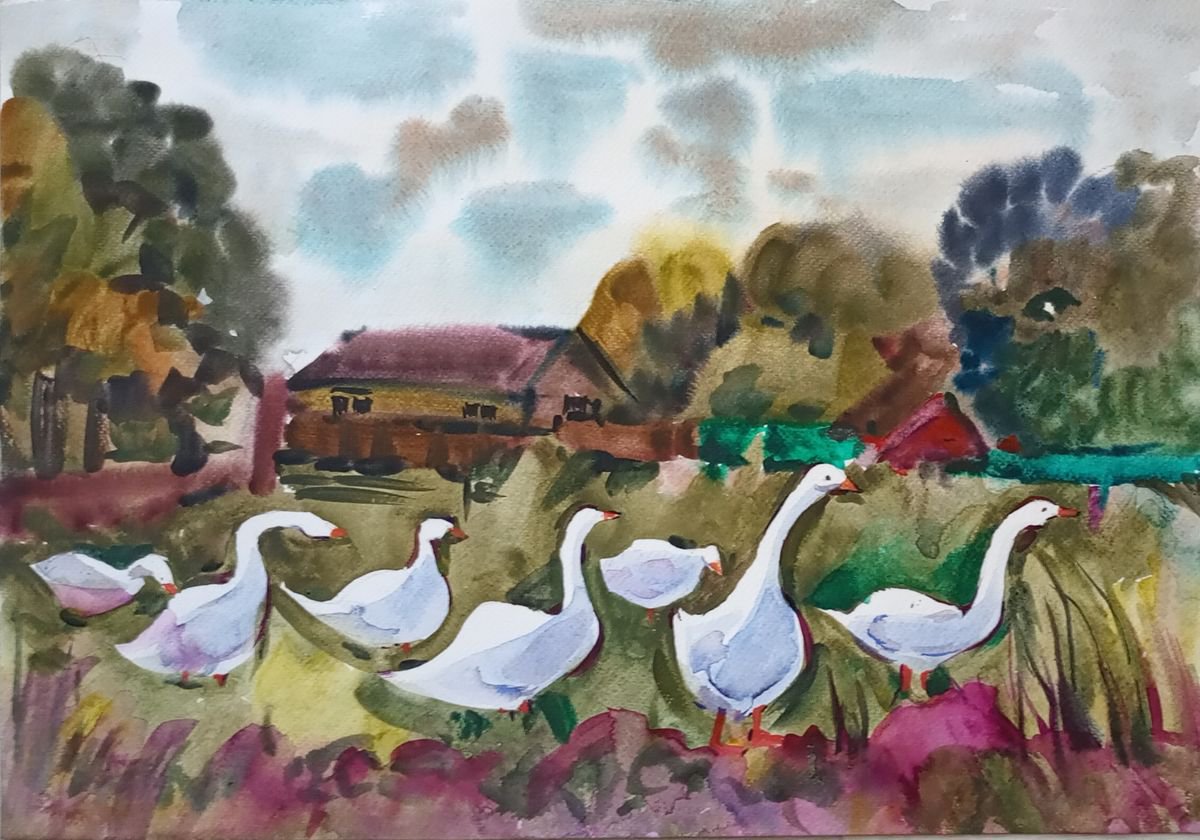 Geese by Valentina Kachina