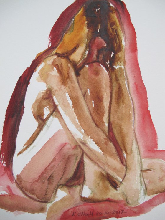 seated female nude