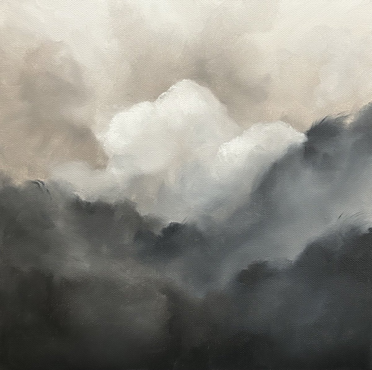 Impressionistic Landscape Oil Painting By Meredith B. Studios, 12 X 12", From Dark To Light, Original Artwork