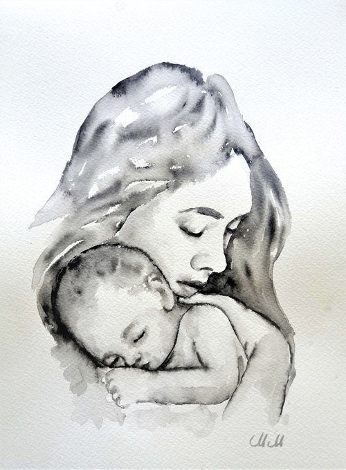 Maternal love VII by Mateja Marinko