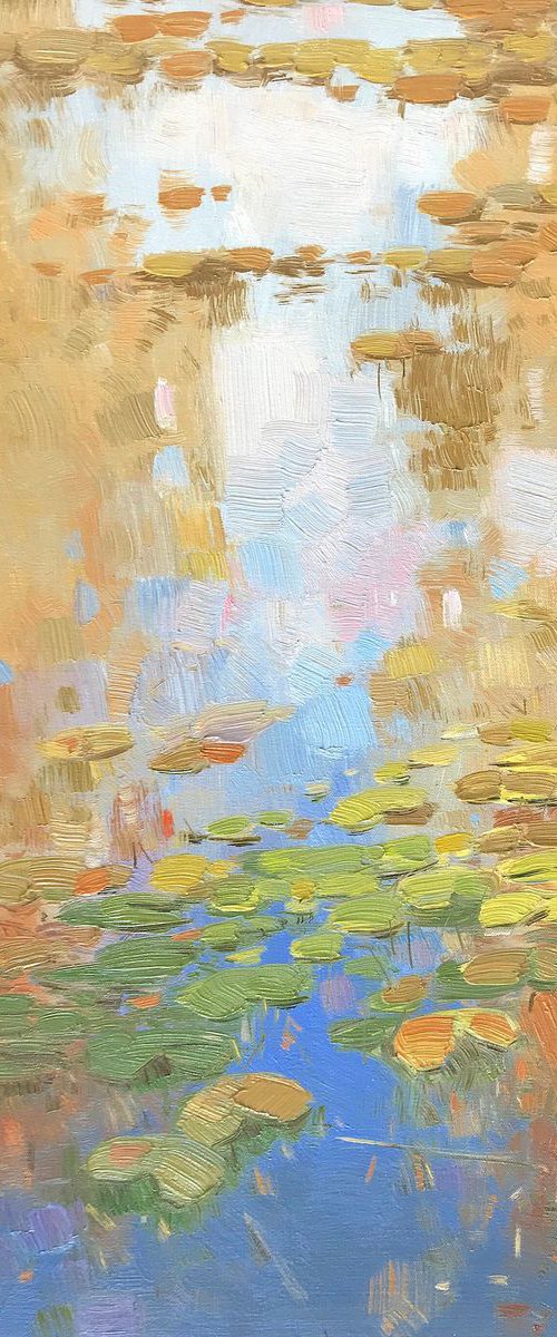 Waterlilies, Original oil Painting, Impressionism, Handmade artwork, One of a Kind by Vahe Yeremyan