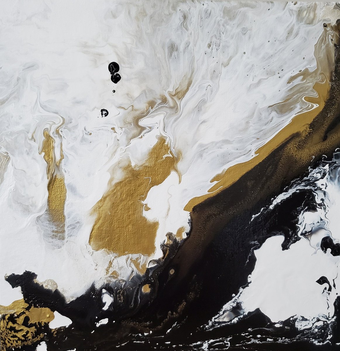 Abstract Acrylic Painting By Joyce Fournier, 12 X 12", Genesis, Original Artwork