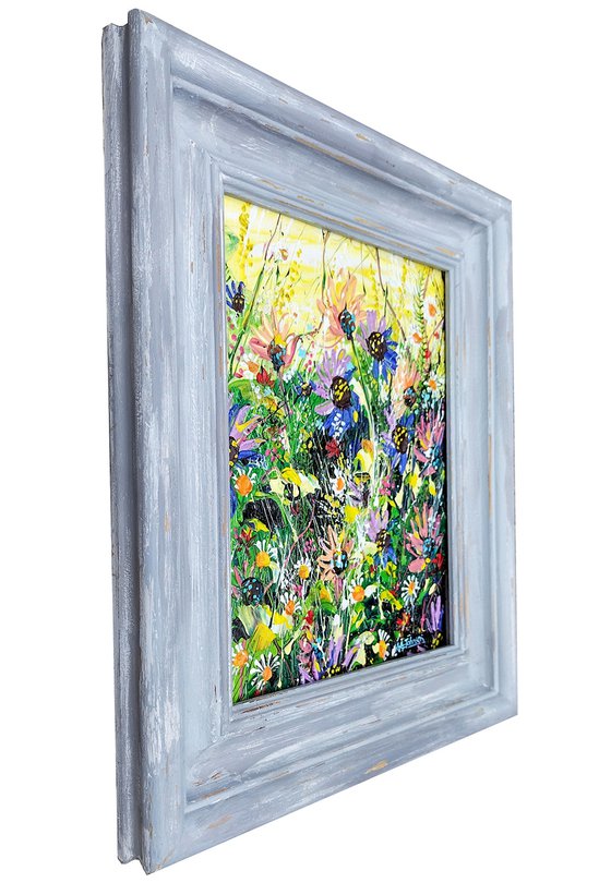 Framed Art - 'Impasto Wildflowers'