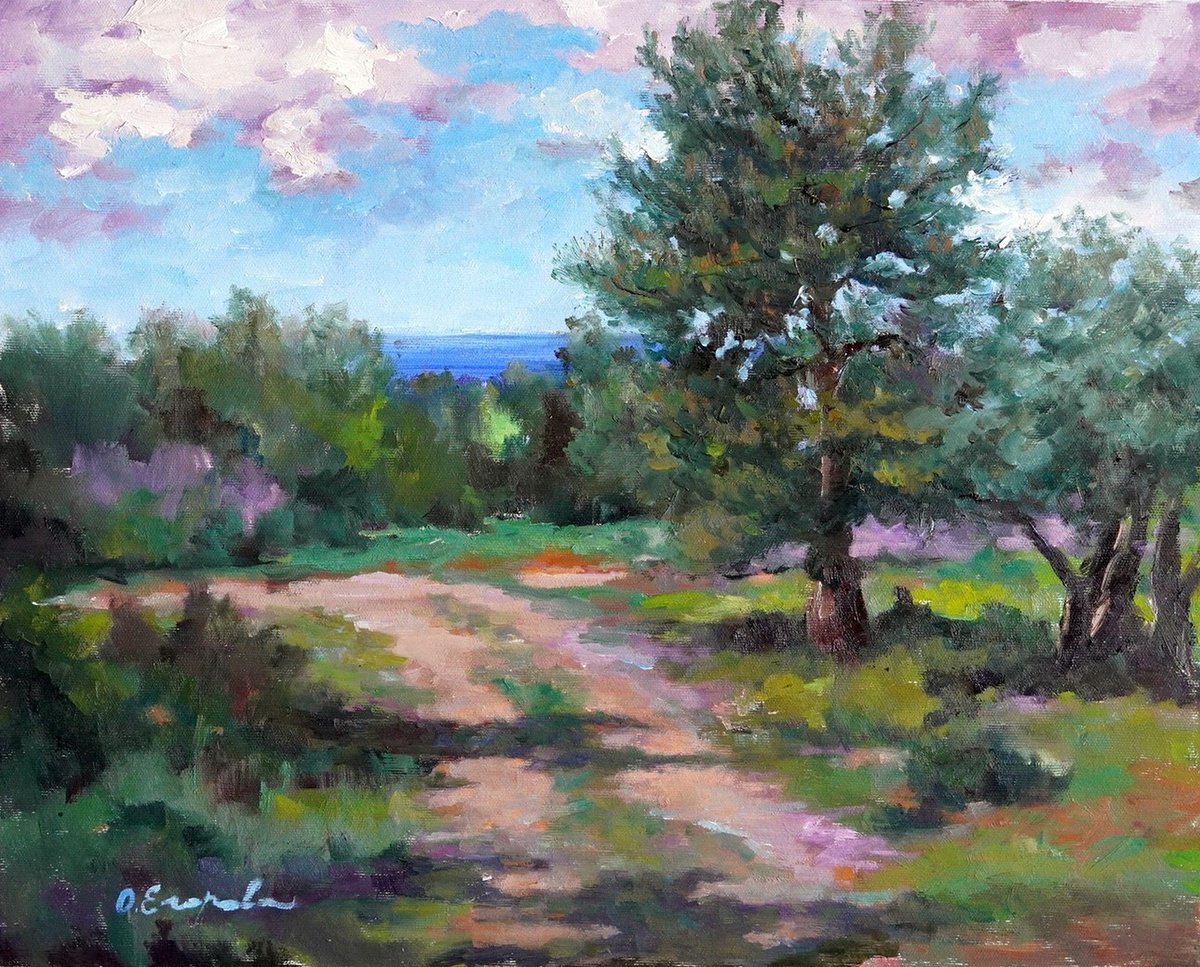 Impressionistic Landscape Oil Painting By Olga Egorov, 20 X 16", Nature Of Israel, Original Artwork