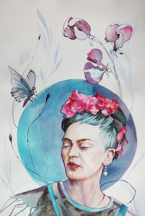 Frida Kahlo by Alla Vlaskina
