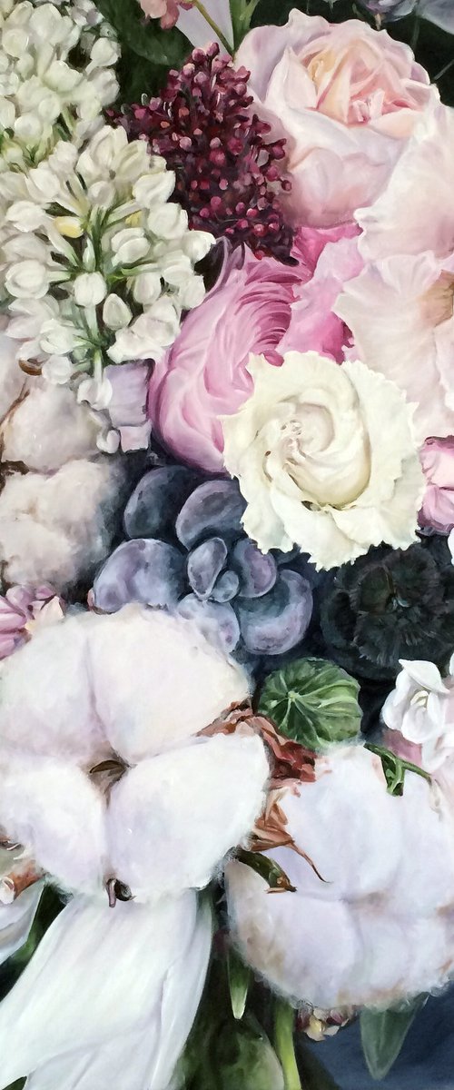 Original square oil painting "Fantasy" 70 * 70 cm by Irina Ivlieva
