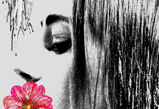 Girl with Flower in Profile