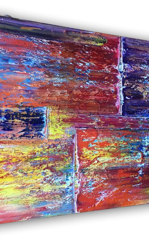 "Transparency" - FREE USA SHIPPING + SPECIAL PRICE - Original PMS Abstract Messy Geometric Oil Painting On Canvas - 36" x 24" by Preston M. Smith (PMS)