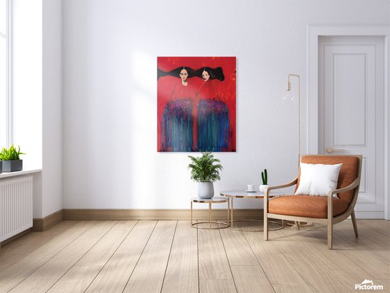 Sisters with Flowers