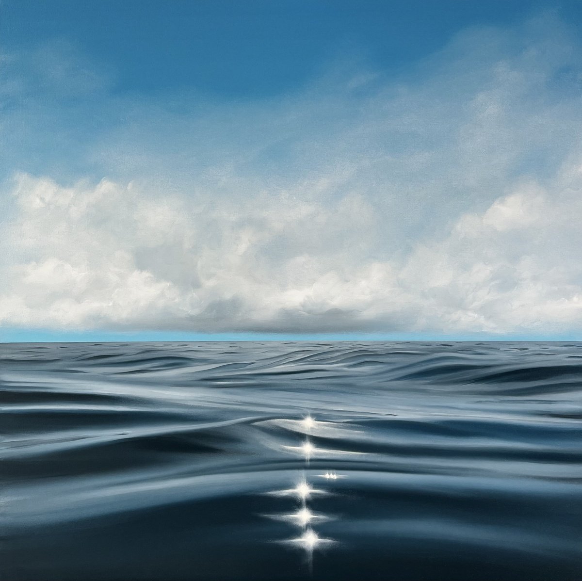 Photorealistic Landscape Oil Painting By Victoria Obolensky, 20 X 20", Daydream, Original Artwork