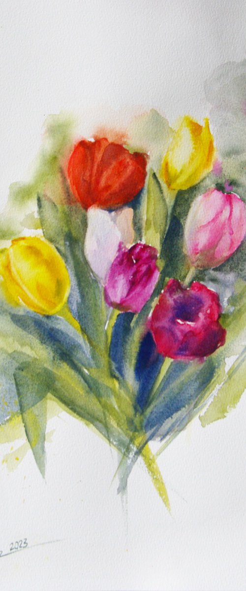 Tulips for mom by Elena Gaivoronskaia