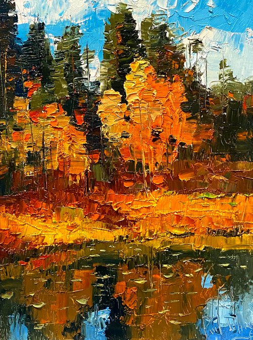 Fall Forest and Lake by Paul Cheng