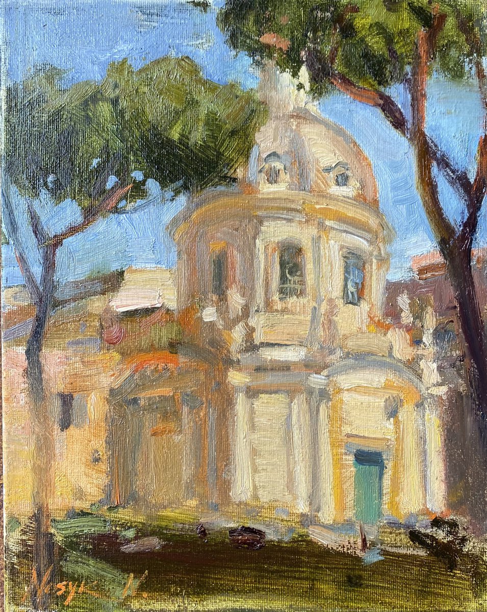 Via Fiori Imperaly. Rome, Italy 30x24 cm| oil painting on canvas by Nataliia Nosyk