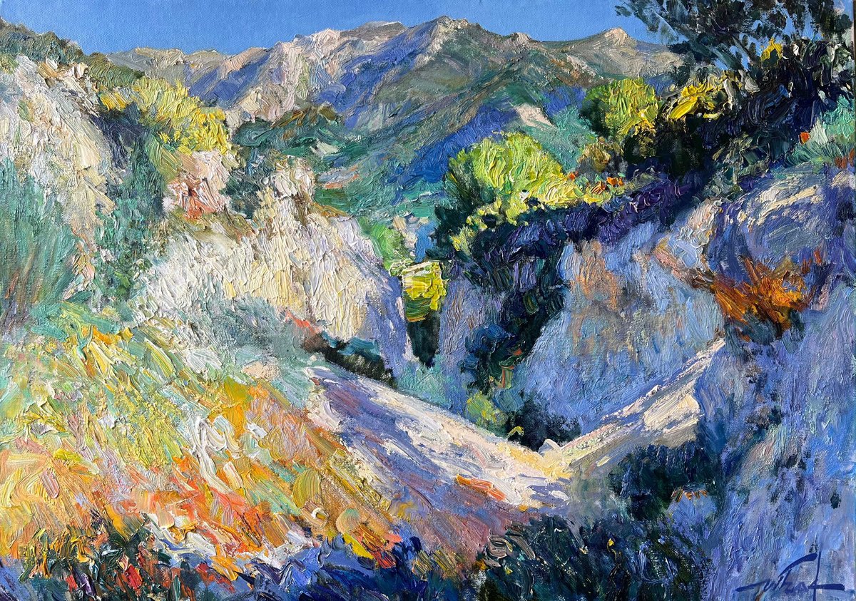 Impressionistic Landscape Oil Painting By Nihad Aghazada, 31 X 24", - Nature