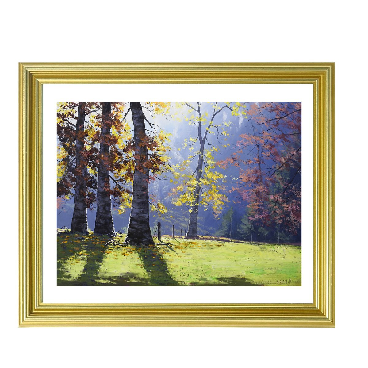 Impressionistic Landscape Oil Painting By Graham Gercken, 42 X 32, Autumn Forest Trees Landscape, Original Artwork