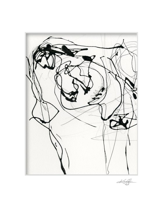 Doodle Nude 1 - Minimalistic Abstract Nude Art by Kathy Morton Stanion