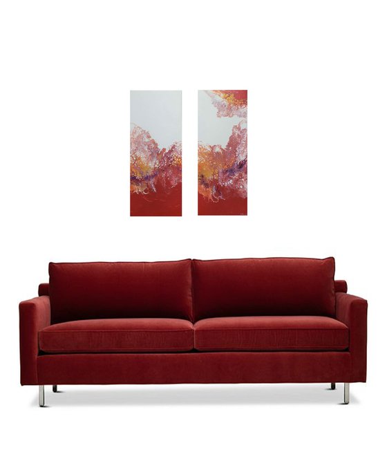 Fluid 2 pieces RED Abstract