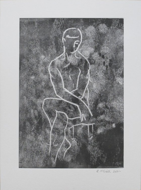 Seated male nude