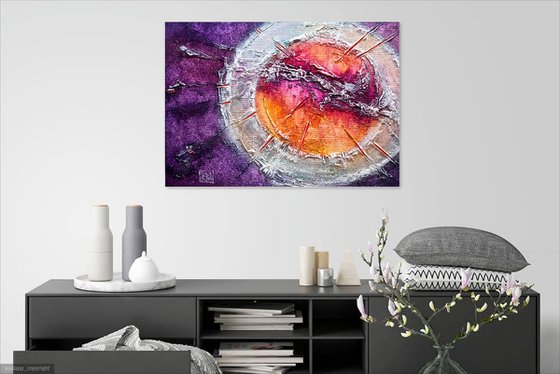 MOVEMENT OF TIME  7839 3D textured abstract painting on canvas