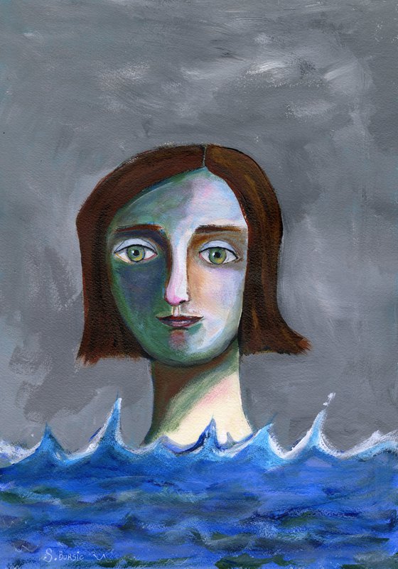 Wild Swimming Woman 1 - Original Artwork