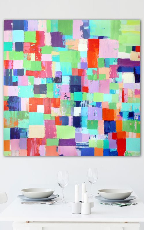 Shout it loud (Large abstract painting -ready to hang) by Carolynne Coulson