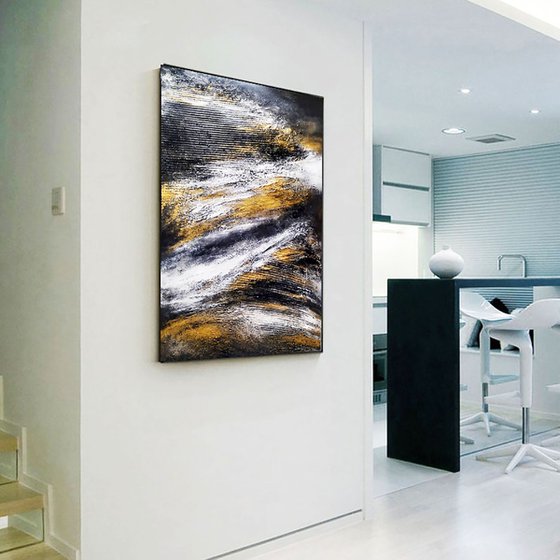 Light in the dark 70x100cm Abstract Textured Painting