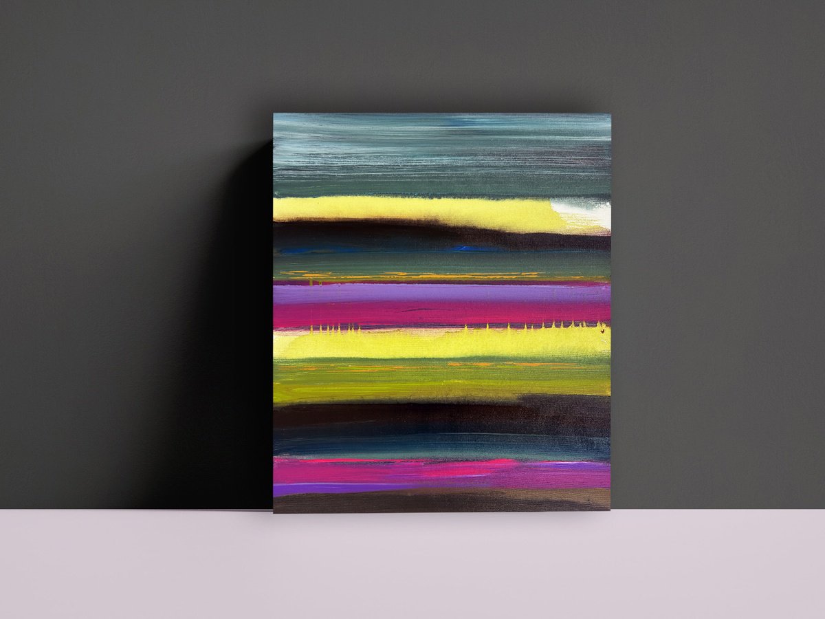 Impressionistic Landscape Acrylic Painting By Randi Antonsen, 18 X 22", Impressions Of A Beach, Original Artwork