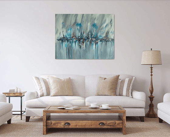 Paysage bleu artificiel
